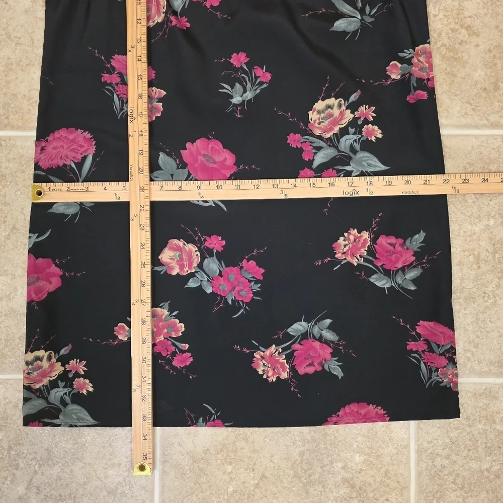 Free People Floral Shift Dress Black Sleeveless Size Large Boho